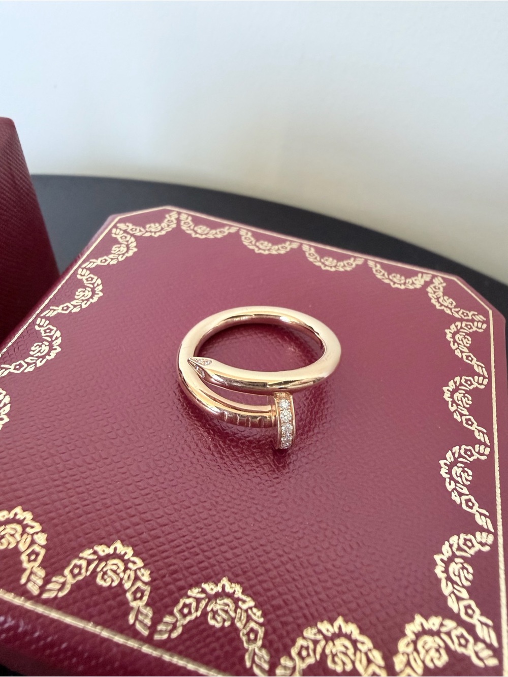 Cartier Juste un Clou 18K Rose Gold Diamond Pavé Nail Ring Classic Model Sz 51 - Picture 4 of 7